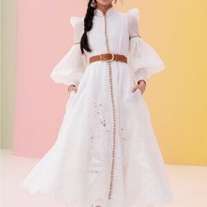 NWT Zimmermann Postcard Broderie Anglaise Linen Midi Dress 2023 Runway